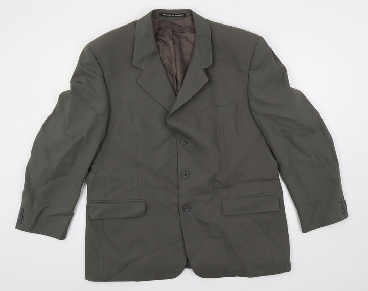 The Label Mens Grey Wool Jacket Suit Jacket Size 44 Regular