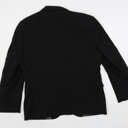 Ventura Mens Black Polyester Jacket Suit Jacket Size 44 Regular