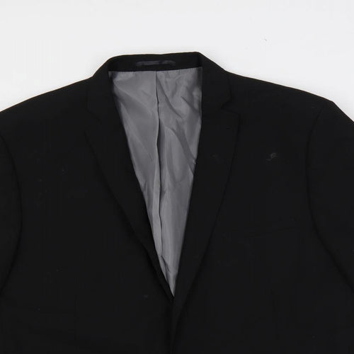 Ventura Mens Black Polyester Jacket Suit Jacket Size 44 Regular