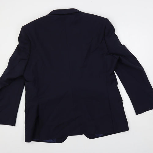 Santinelli Mens Blue Polyester Jacket Suit Jacket Size 46 Regular