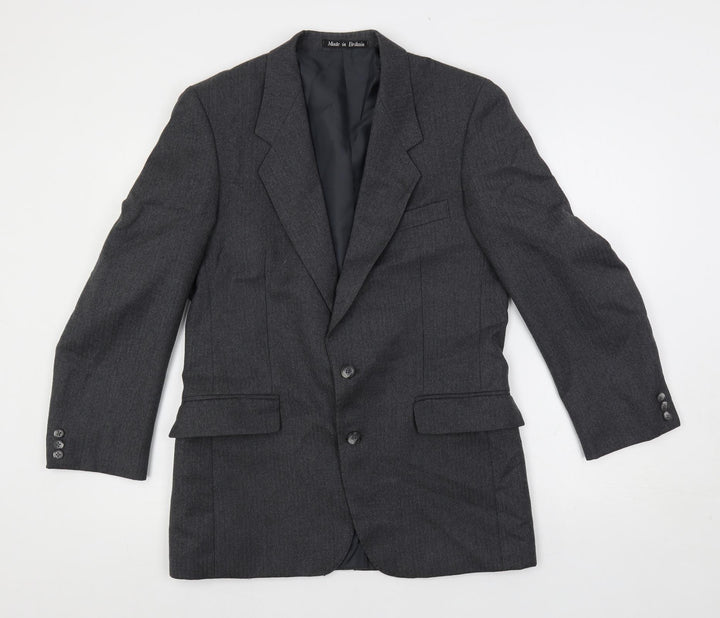Greenwoods Mens Grey Wool Jacket Suit Jacket Size 38 Regular