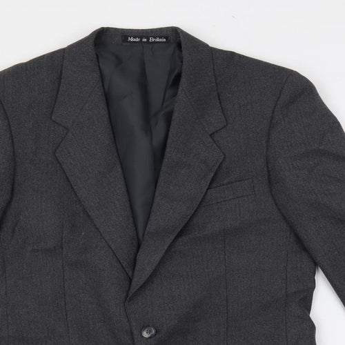 Greenwoods Mens Grey Wool Jacket Suit Jacket Size 38 Regular
