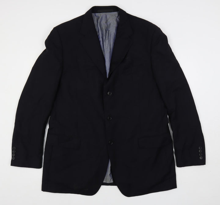 Marks and Spencer Mens Blue Wool Jacket Suit Jacket Size 44 Regular