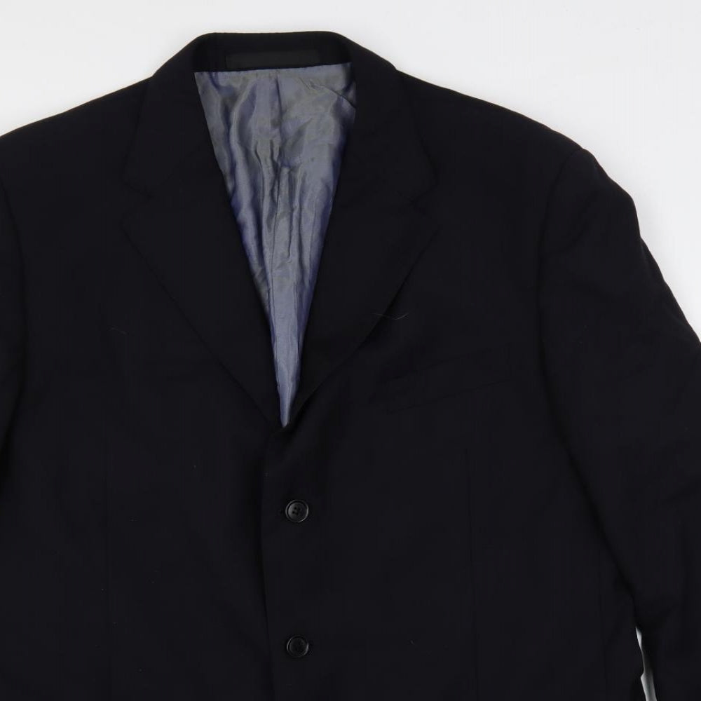 Marks and Spencer Mens Blue Wool Jacket Suit Jacket Size 44 Regular