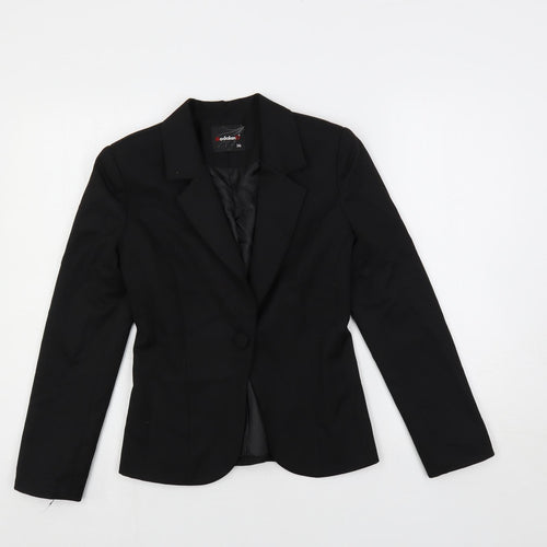 ModalanD Womens Black Jacket Blazer Size 8 Button