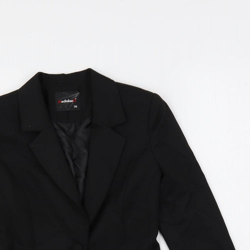 ModalanD Womens Black Jacket Blazer Size 8 Button