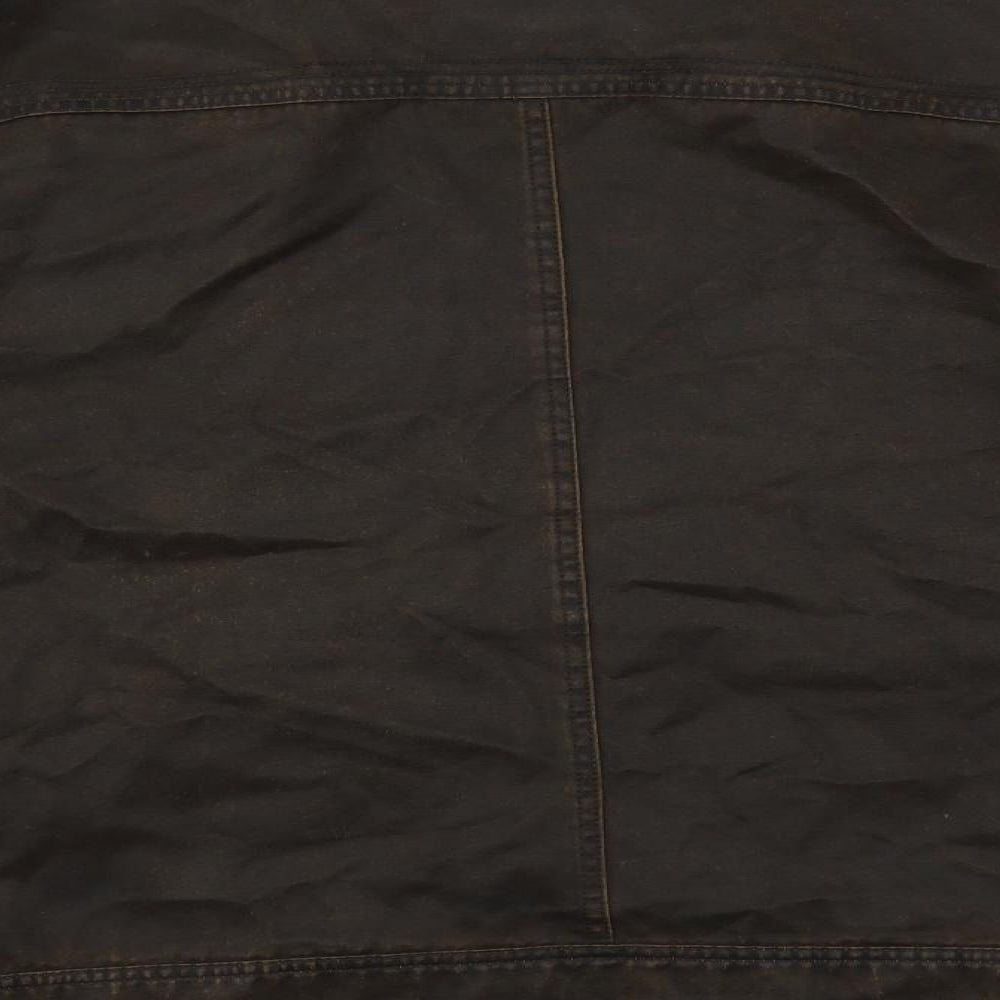 Marks and Spencer Mens Brown Biker Jacket Size XL Zip - Zipped Pockets