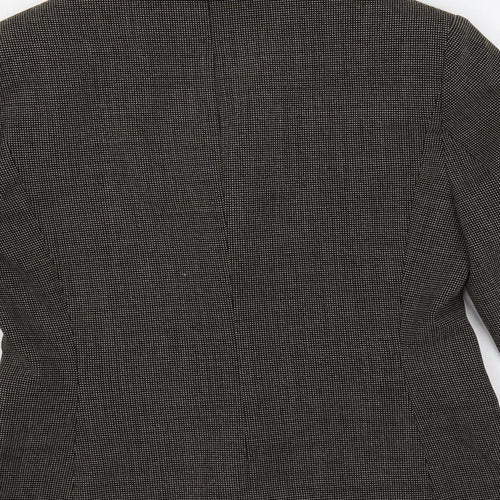 In Wear Womens Brown Geometric Jacket Blazer Size 8 Button