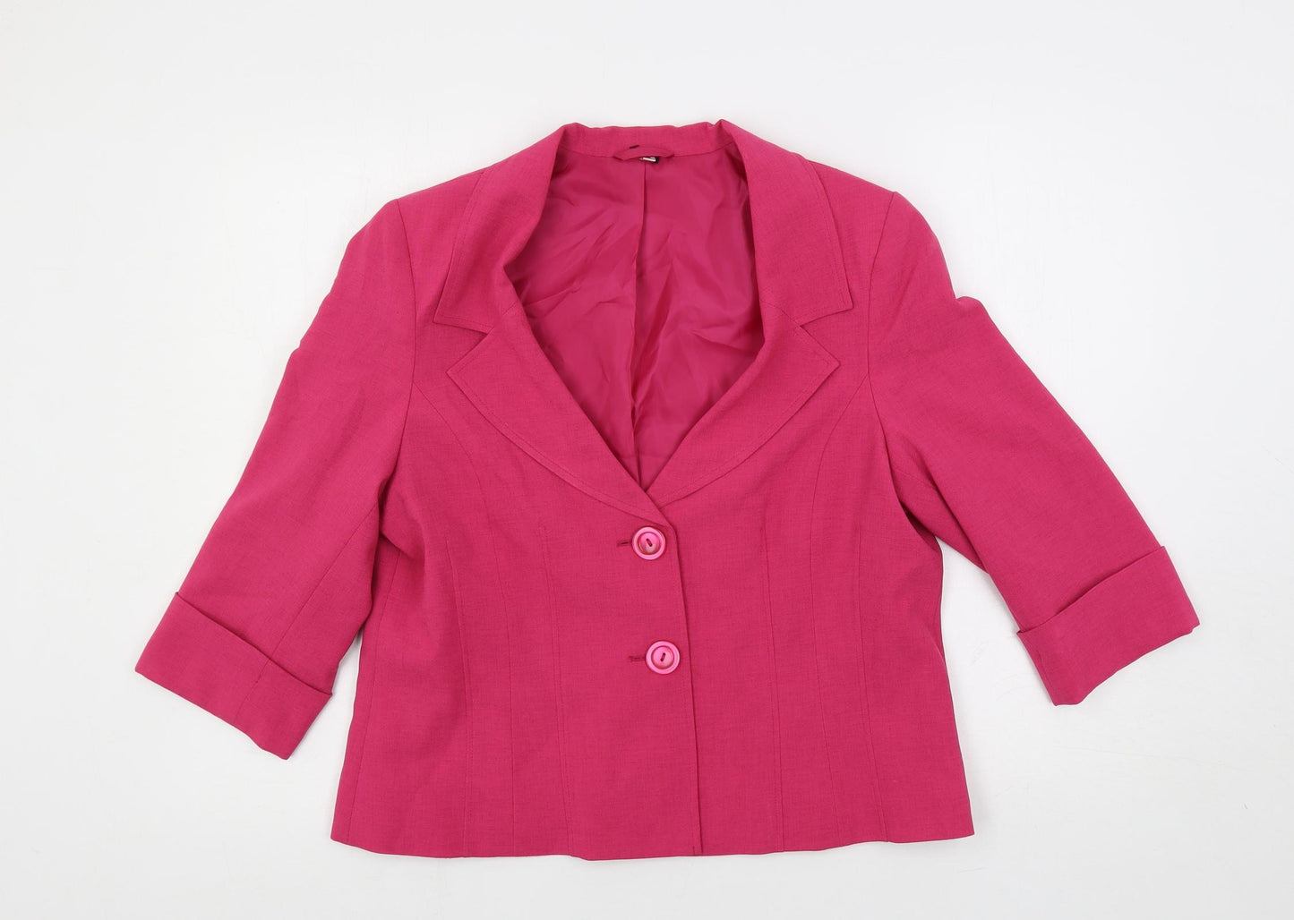 EWM Womens Pink Jacket Blazer Size 14 Button