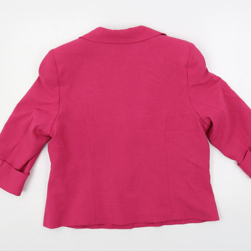 EWM Womens Pink Jacket Blazer Size 14 Button