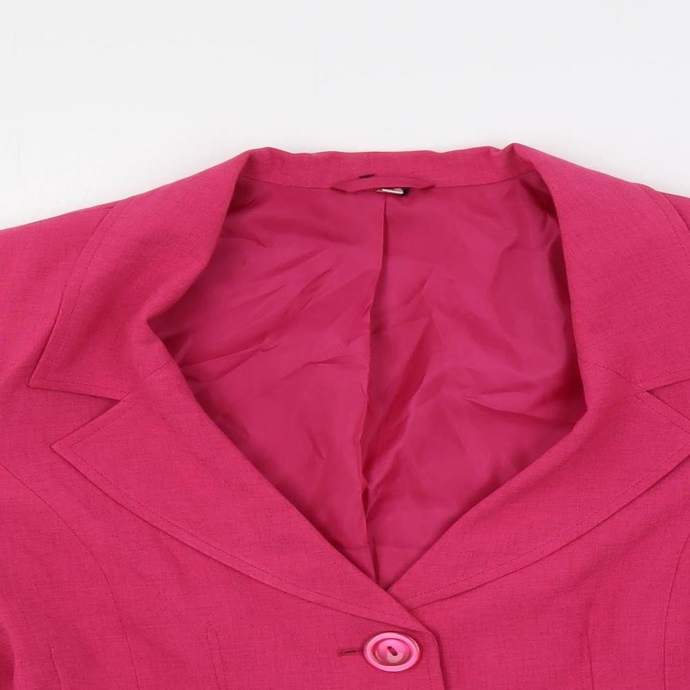 EWM Womens Pink Jacket Blazer Size 14 Button