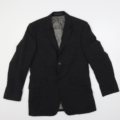Karl Jackson Mens Black Polyester Jacket Suit Jacket Size 38 Regular