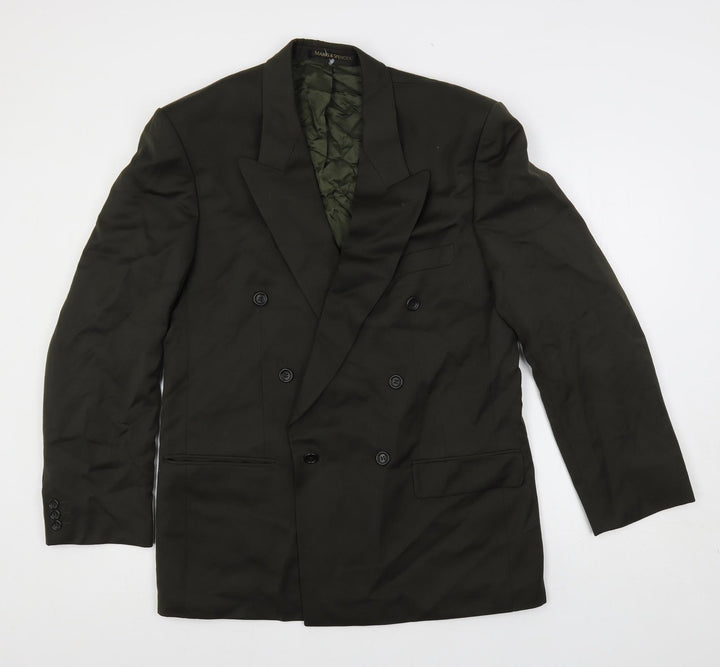 Marks and Spencer Mens Green Polyester Jacket Suit Jacket Size 40 Regular