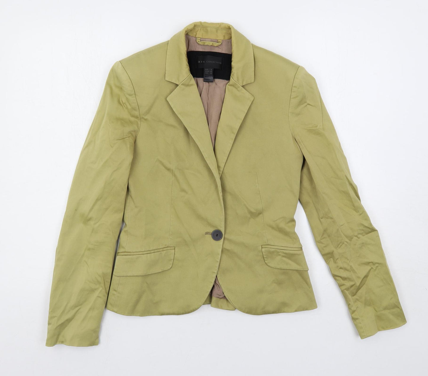 Mango Womens Green Jacket Blazer Size S Button