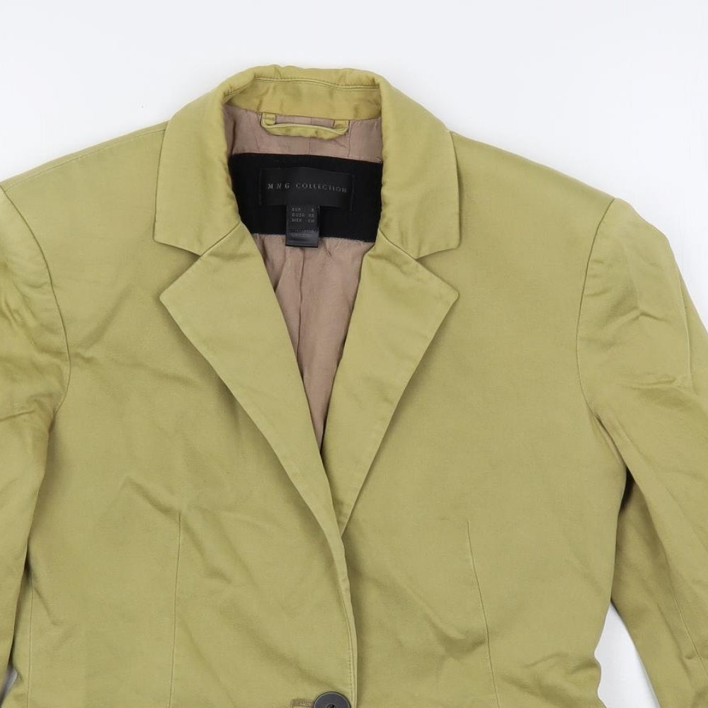 Mango Womens Green Jacket Blazer Size S Button