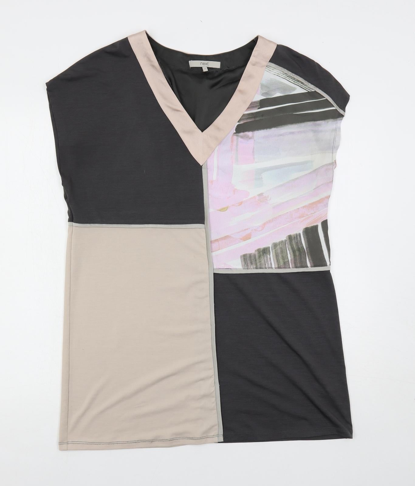 NEXT Womens Multicoloured Geometric Polyester Tunic Blouse Size 12 V-Neck
