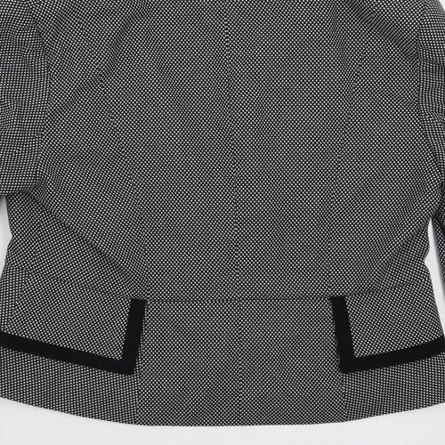 Marks and Spencer Womens Black Geometric Jacket Blazer Size 14 Button