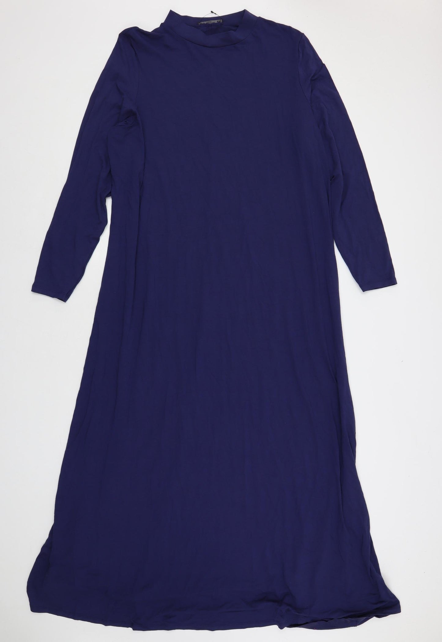 Marks and Spencer Womens Blue Viscose Maxi Size 22 Crew Neck Pullover