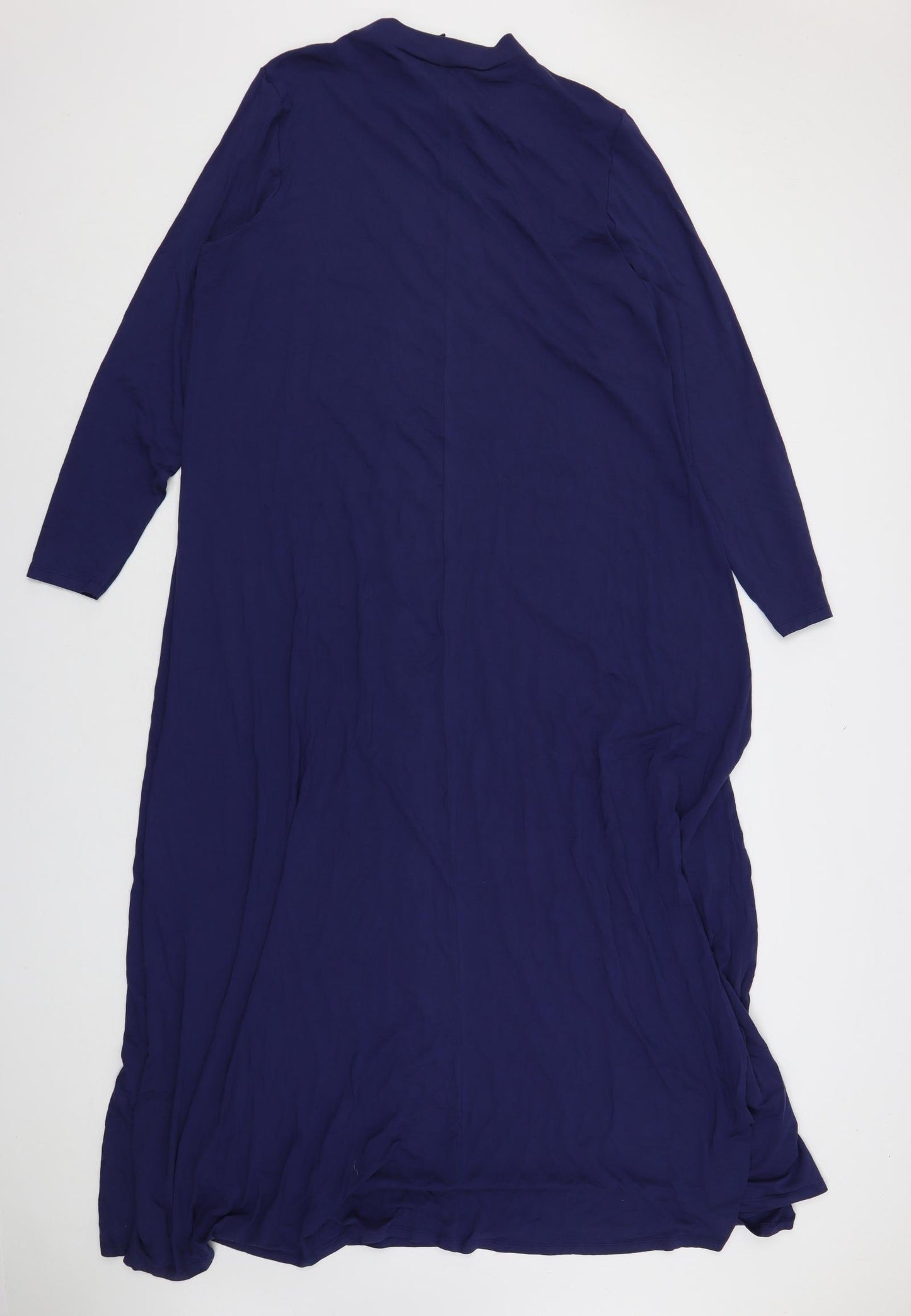 Marks and Spencer Womens Blue Viscose Maxi Size 22 Crew Neck Pullover