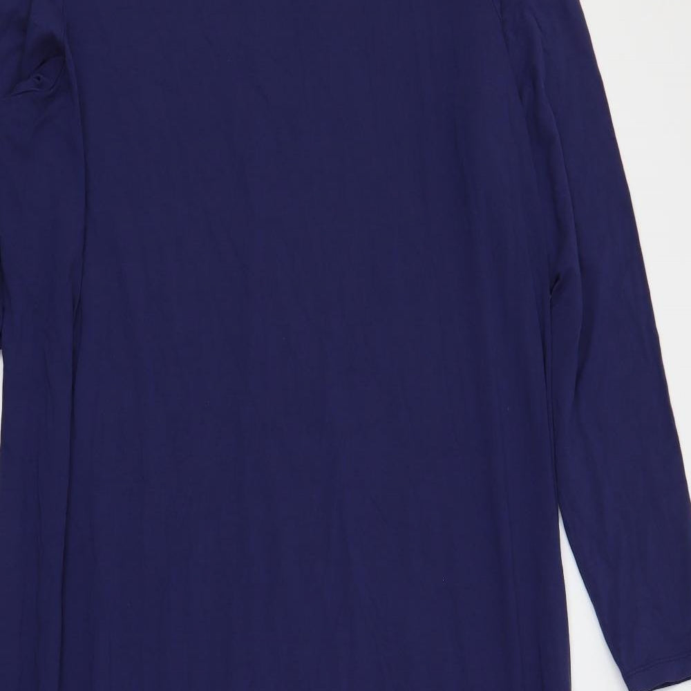 Marks and Spencer Womens Blue Viscose Maxi Size 22 Crew Neck Pullover