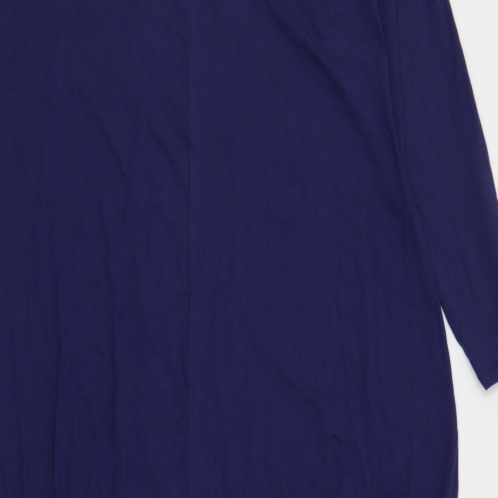 Marks and Spencer Womens Blue Viscose Maxi Size 22 Crew Neck Pullover