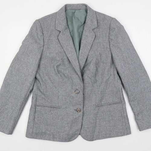 St Michael Womens Grey Jacket Blazer Size 16 Button