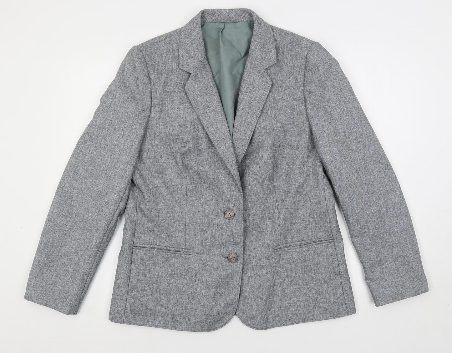 St Michael Womens Grey Jacket Blazer Size 16 Button