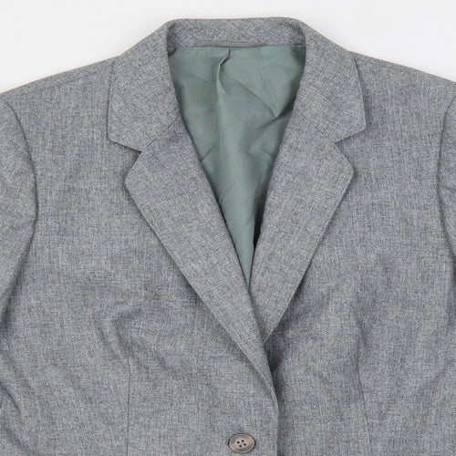 St Michael Womens Grey Jacket Blazer Size 16 Button
