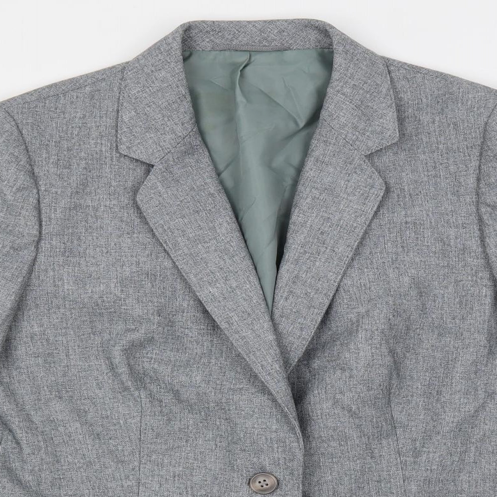 St Michael Womens Grey Jacket Blazer Size 16 Button