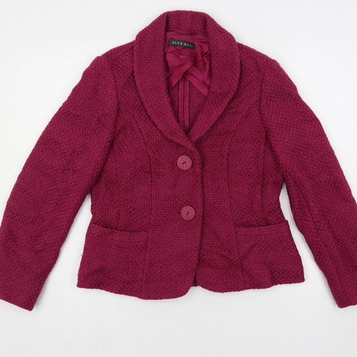 Alex & Co. Womens Purple Jacket Blazer Size 10 Button