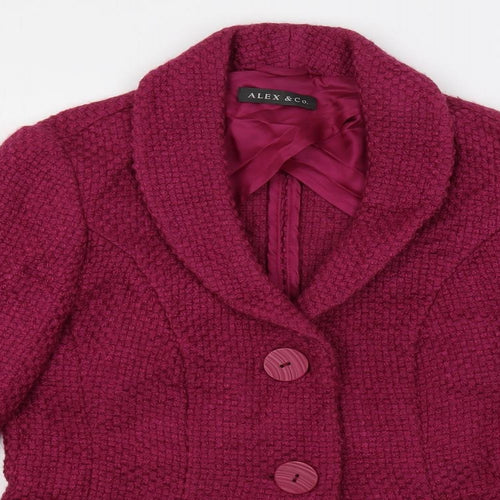 Alex & Co. Womens Purple Jacket Blazer Size 10 Button