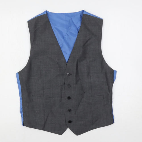 Autograph Mens Grey Wool Jacket Suit Waistcoat Size 38 Regular