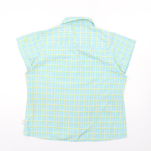 Dare 2B Womens Blue Plaid Polyester Basic Button-Up Size 16 Collared
