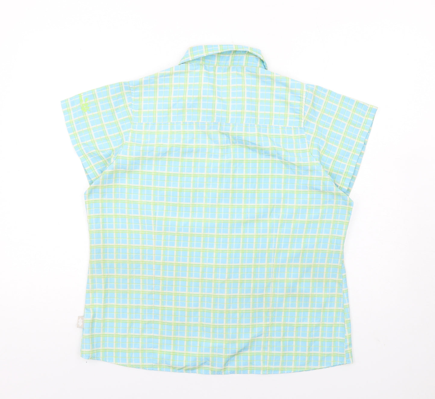 Dare 2B Womens Blue Plaid Polyester Basic Button-Up Size 16 Collared