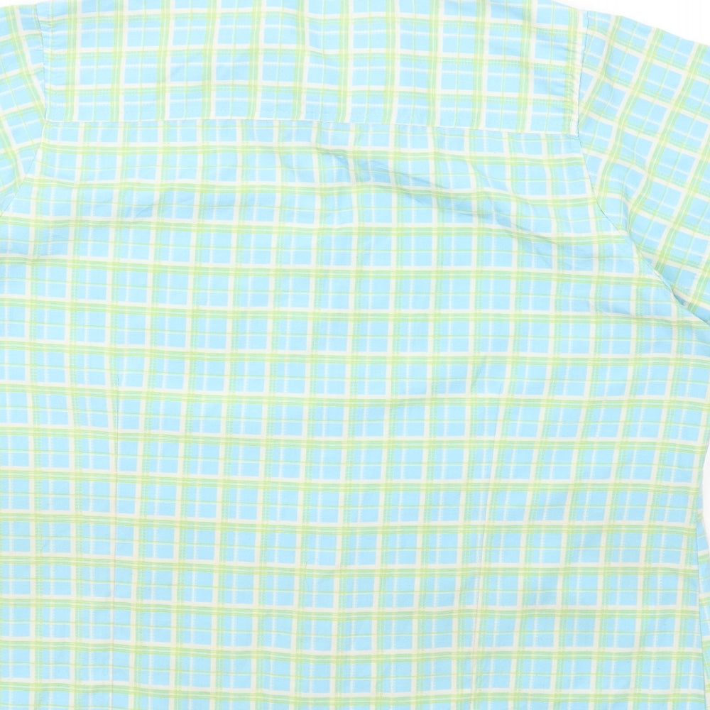 Dare 2B Womens Blue Plaid Polyester Basic Button-Up Size 16 Collared