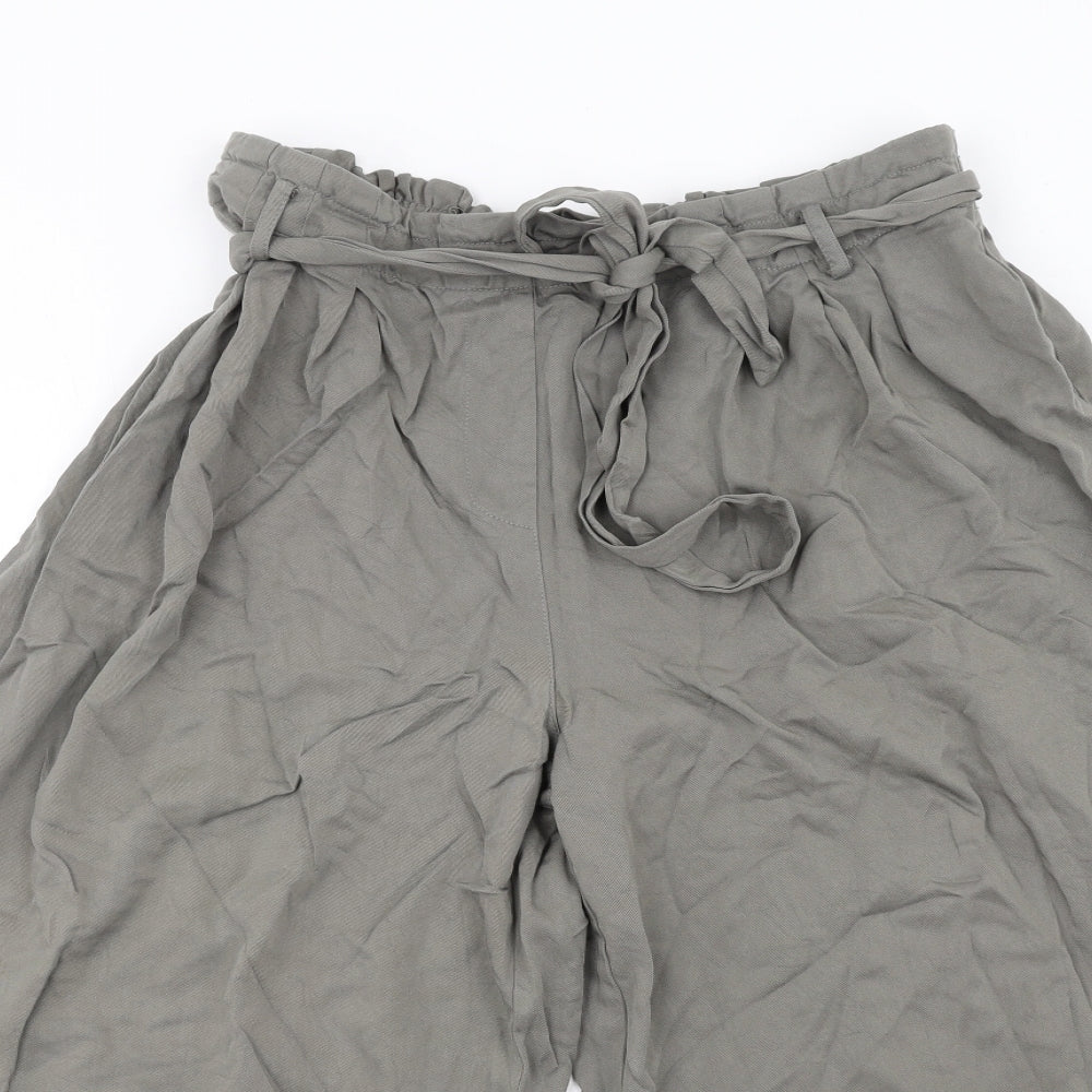 Thought Womens Green Modal Trousers Size 16 L21 in Regular - Belted, Cropped