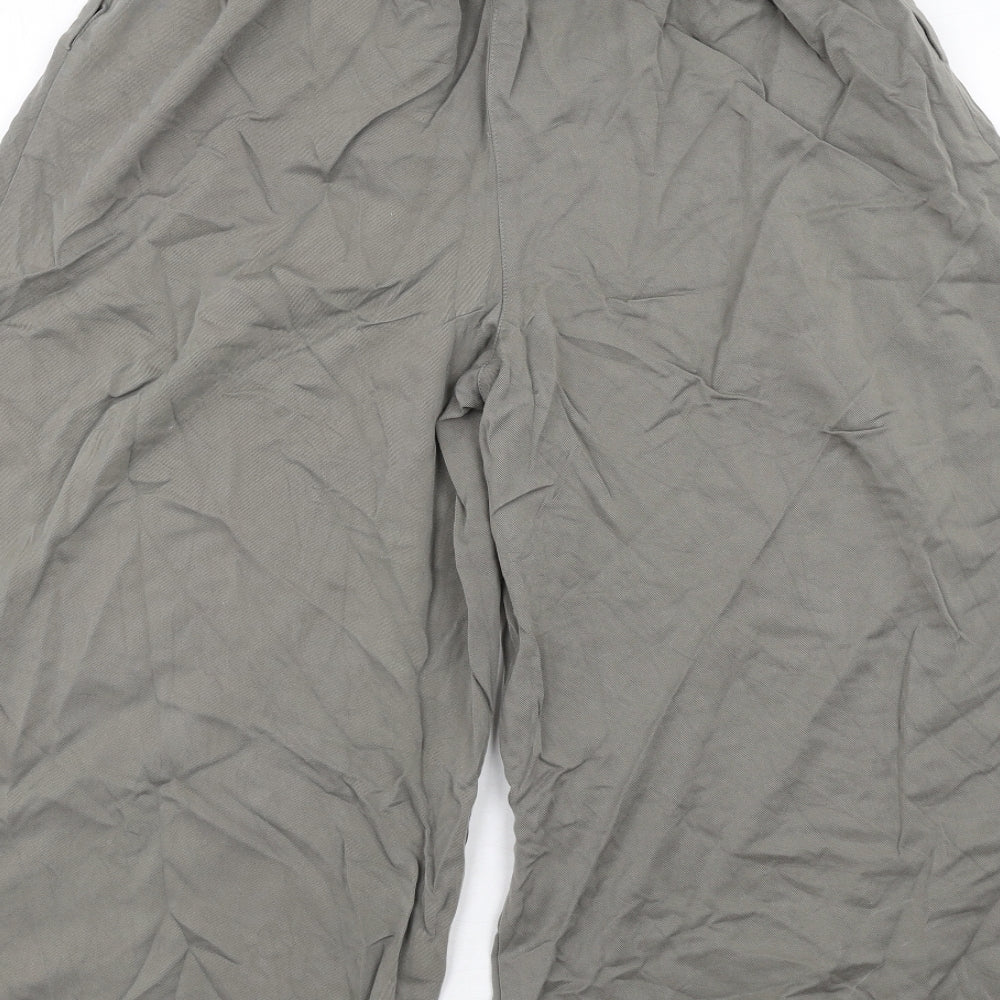 Thought Womens Green Modal Trousers Size 16 L21 in Regular - Belted, Cropped