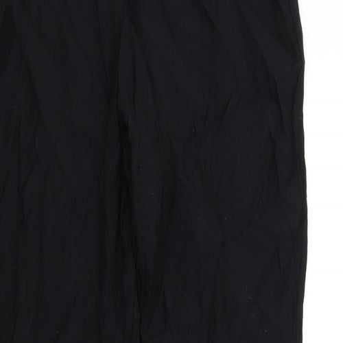H&M Womens Black Viscose Trousers Size 12 L31 in Regular Zip