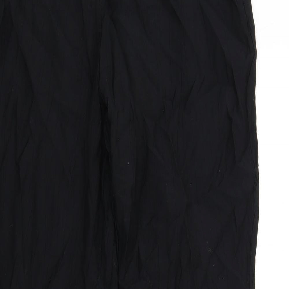 H&M Womens Black Viscose Trousers Size 12 L31 in Regular Zip