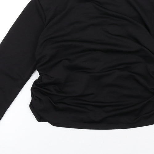 As You Womens Black Polyester Basic Blouse Size 10 Round Neck - Keyhole Neck