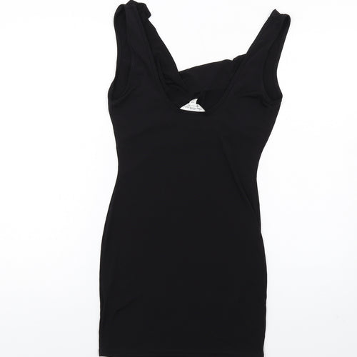 Miss Selfridge Womens Black Polyester Mini Size 10 Cowl Neck Pullover