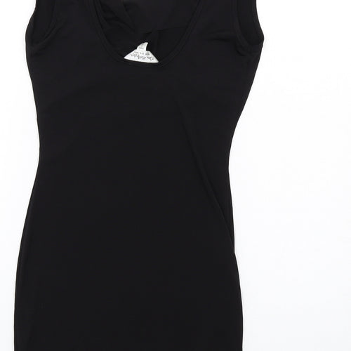 Miss Selfridge Womens Black Polyester Mini Size 10 Cowl Neck Pullover