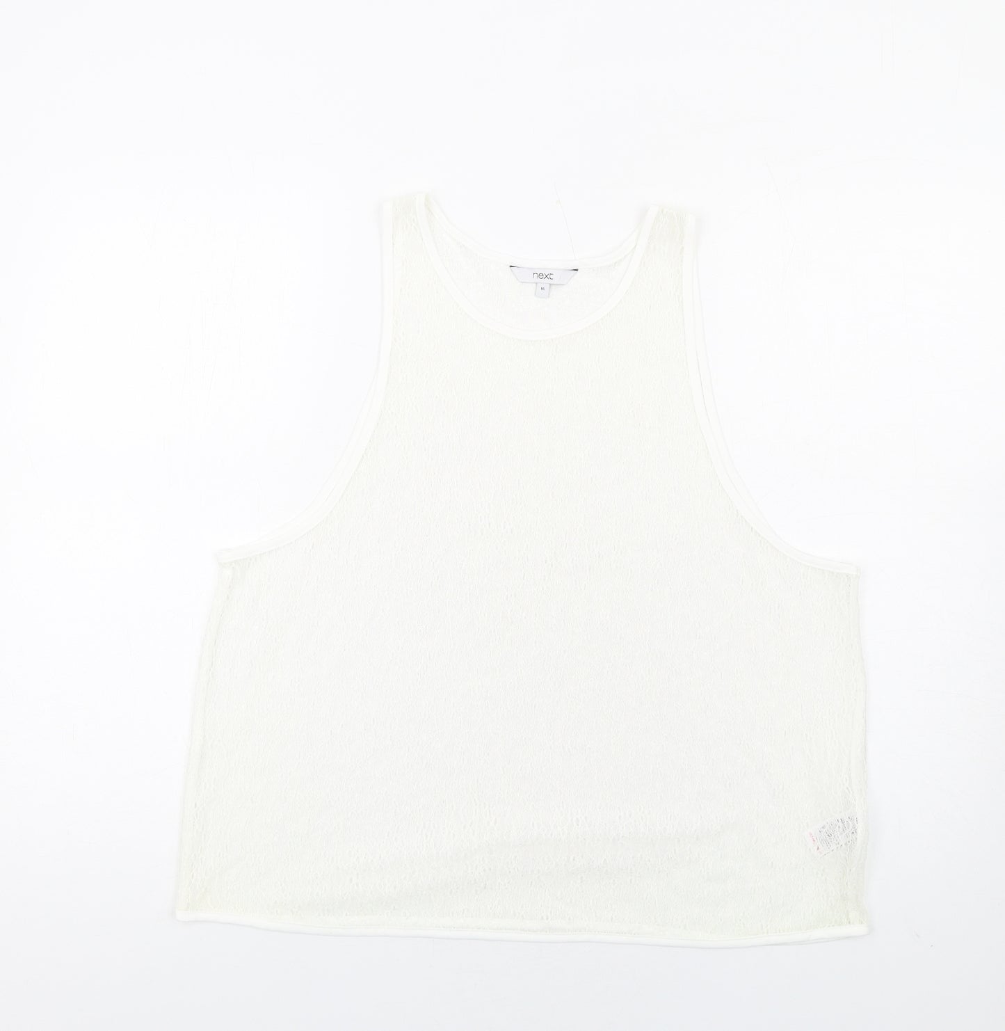 NEXT Womens White Nylon Basic Tank Size 16 Round Neck