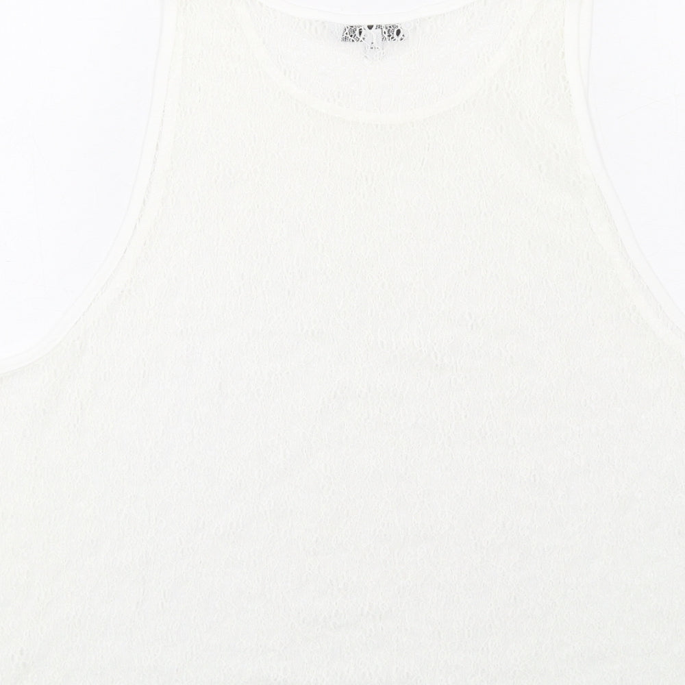 NEXT Womens White Nylon Basic Tank Size 16 Round Neck