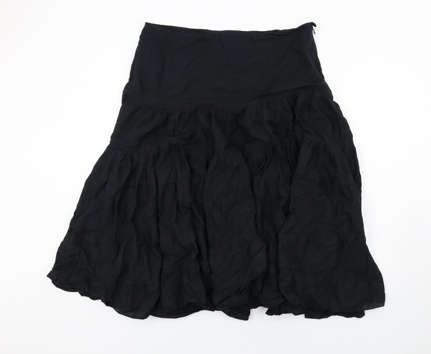 Principles Womens Black Cotton A-Line Skirt Size 16 Zip