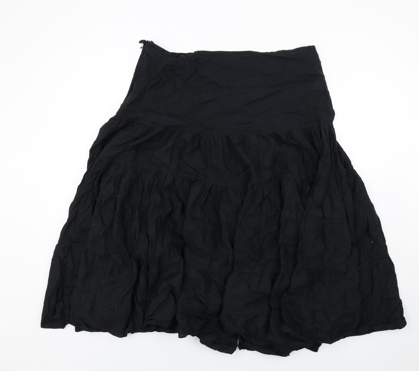 Principles Womens Black Cotton A-Line Skirt Size 16 Zip