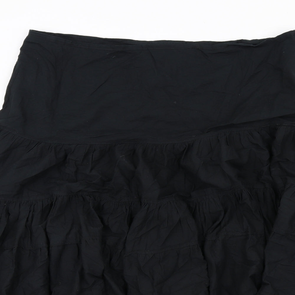 Principles Womens Black Cotton A-Line Skirt Size 16 Zip