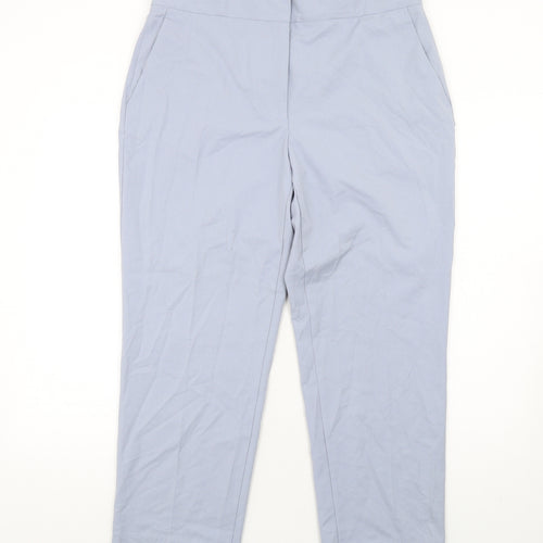 Zara Womens Blue Polyester Dress Pants Trousers Size 16 L28 in Regular Zip