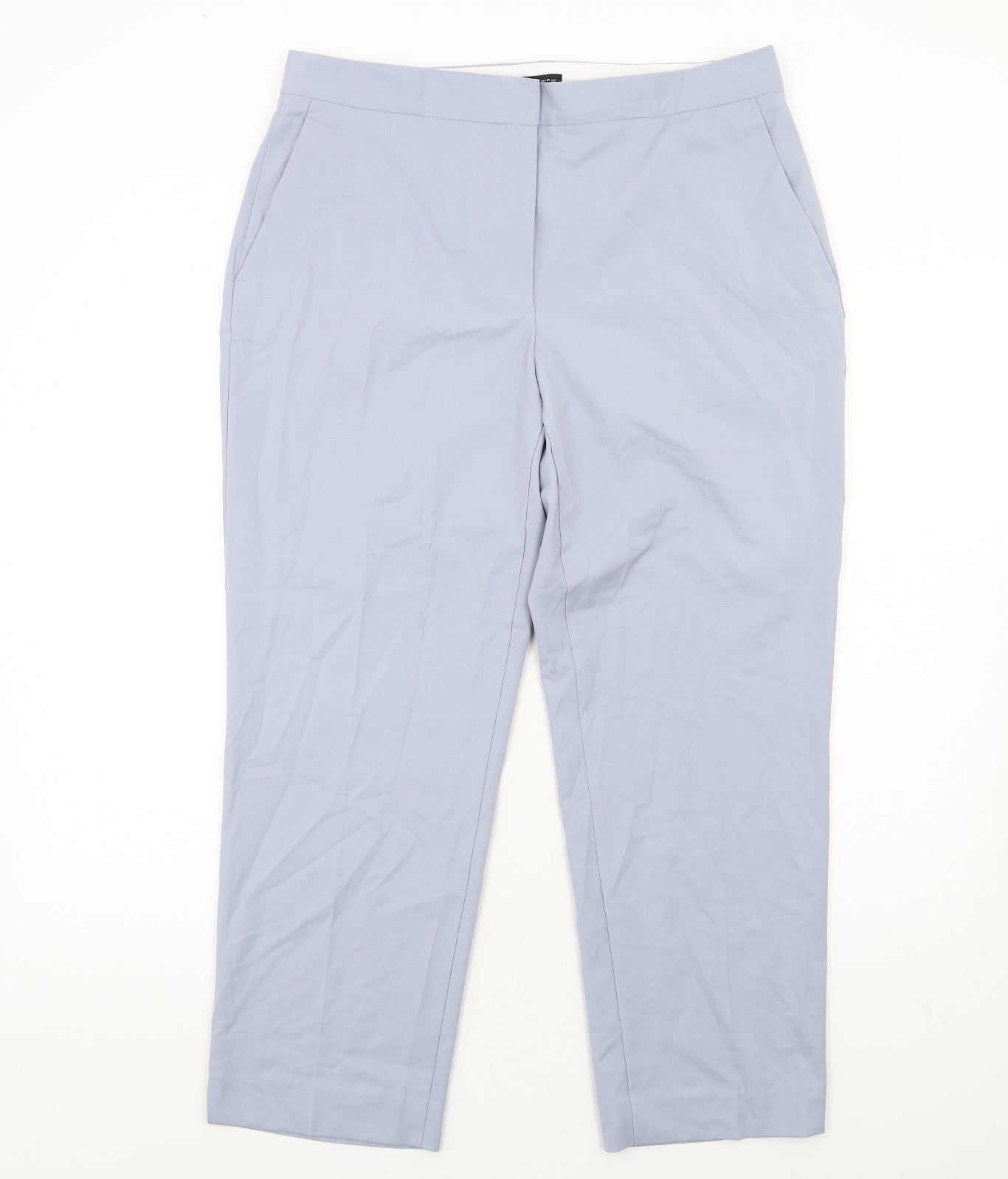 Zara Womens Blue Polyester Dress Pants Trousers Size 16 L28 in Regular Zip