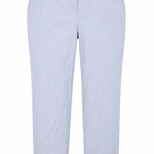 Zara Womens Blue Polyester Dress Pants Trousers Size 16 L28 in Regular Zip